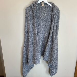 Soft Surroundings Open Front Cardigan Sleeveless Hooded Cozy Wrap Women One Size